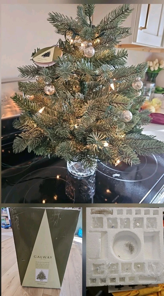 Galway Crystal Lighted 25" Christmas Tree + 30 Crystal ornaments Teleflora - Image 1 of 4