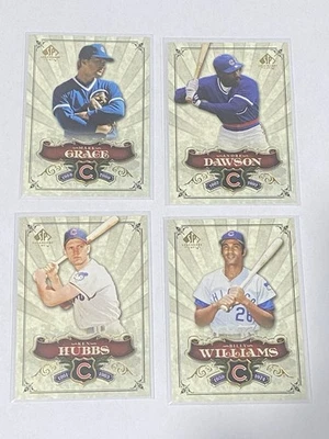 2006 SP Legendary Cuts 4 Card Lot Chicago Cubs Dawson, Grace, Hubbs, Williams - Image 1 of 2
