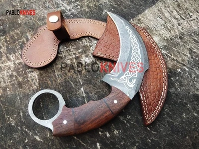 Rare Handmade Carbon Steel Hunting viking Dragon Style Karambit Knife - Image 1 of 4