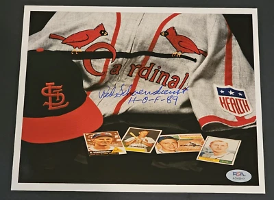 RED SCHOENDIENST Signed 8x10 Photo-HOF-ST. LOUIS CARDINALS-PSA - Image 1 of 3