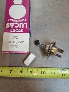NOS Lucas 472 12 Volt 60/55 Watt Bulb Date Code 1975 Made in U.K. - Picture 1 of 2