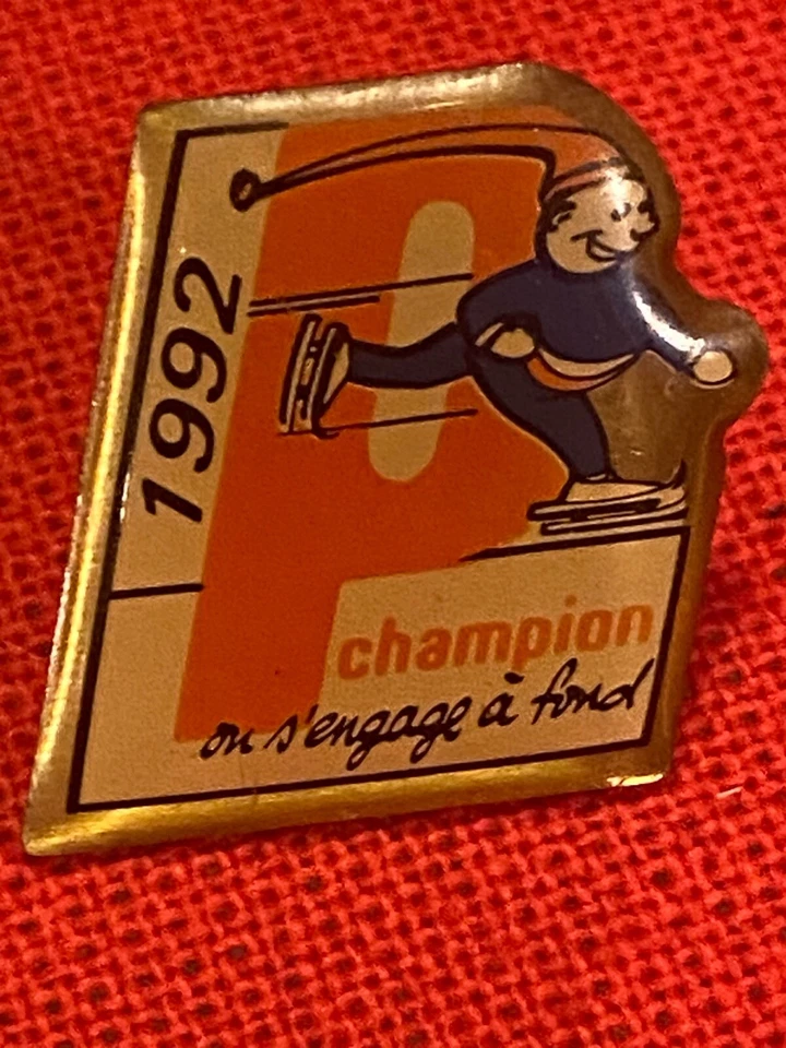 ALBERTVILLE 1992 - CHAMPION SPEED SKATING OLYMPIC  SPONSOR PIN , - Image 1 of 1
