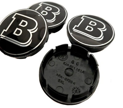 4x 56mm Coprimozzo per Smart 451 453 Brabus Logo Copricerchio Copricerchi Auto - Immagine 1 di 4