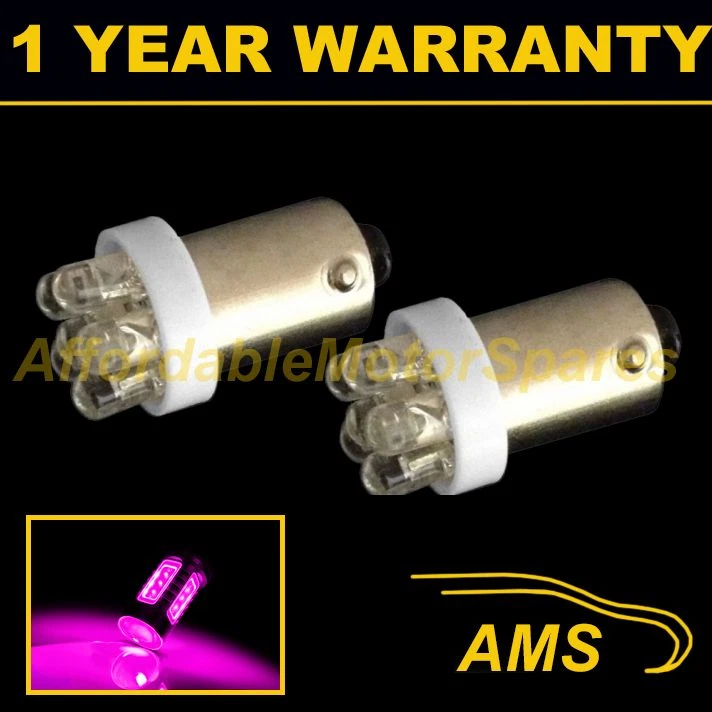 2X BAX9s H6W 434 XENON PINK 7 DOME LED SIDELIGHT SIDE LIGHT BULBS HID SL100601 - Image 1 of 1