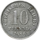 Deutsches Reich - Kaiserreich - J. 298 - Münze - 10 Pfennig 1916 F - ERHALTUNG !