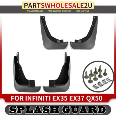 4x protectores contra salpicaduras izquierda y derecha guardabarros para SUV Infiniti EX35 EX37 QX50 2010-2016 2017 Foto 1 de 4
