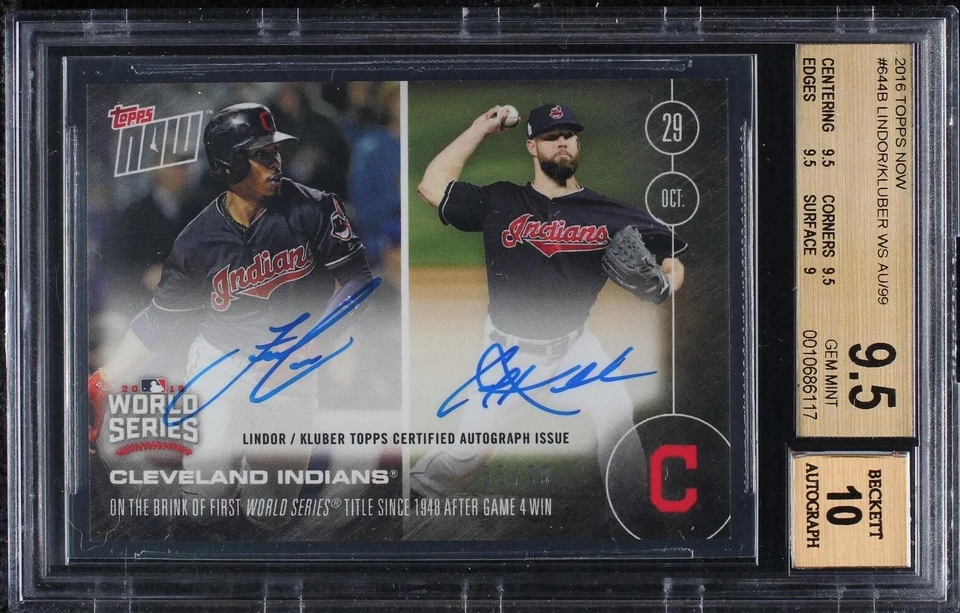 2016 Topps Now - Corey Kluber Francisco Lindor #644-B
