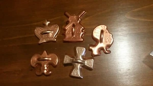 VINTAGE UNUSED UNUSUAL COPPER COOKIE CUTTER LOT - Picture 1 of 1