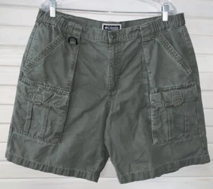 VTG COLUMBIA Men’s Sz 38 Cargo Shorts Hiking Fishing Duck Canvas Green Khaki - Picture 1 of 8