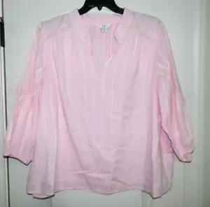 Women's Crown & Ivy Pink Cotton Long Sleeve Top Size 2X - Picture 1 of 6