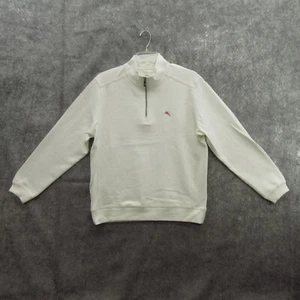 Tommy Bahama Sweatshirt Large Nassau Half Zip Long Sleeve Cotton T21475OU New - Picture 1 of 14