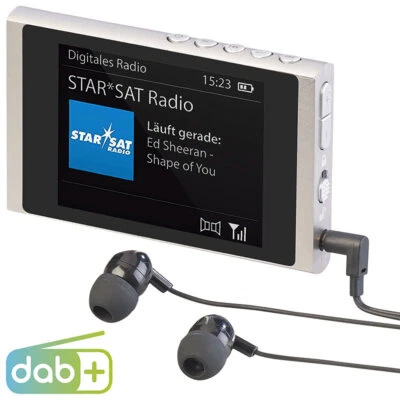 VR-Radio Digitales Slim-Taschenradio DAB+/FM, Akku, Ohrhörer, Alu-Gehäuse - Bild 1 von 4