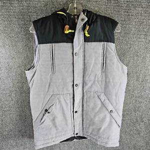 American Stitch Vest Men's Large Hoodie Snaps Over Zipper Pockets Grey Black - Picture 1 of 5