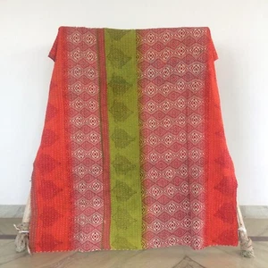 Wendedecke Vintage Kantha Quilt Multicolor Twin Decke Bohemian Bettläufer - Bild 1 von 4
