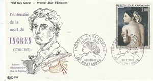 Enveloppe 1er jour Tableau Ingres Peintre La Baigneuse 1967 PAC 1 - Imagen 1 de 2