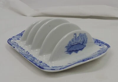 Vintage Spode Blue Italian Toast Rack 4 Slices - Thames Hodpice - Image 1 of 4