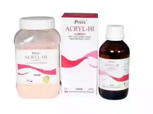 Dental ACRYL HI Heat Cure Denture Base Material - Powder 200g + Liquid 100ml - Picture 1 of 3