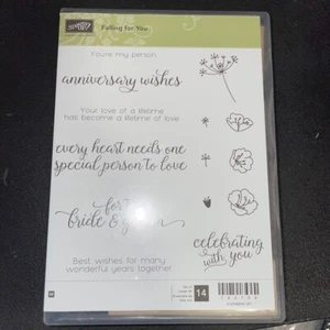 Stampin Up Falling For You Stempelset leicht gebraucht Holzgummi 143106 - Bild 1 von 4