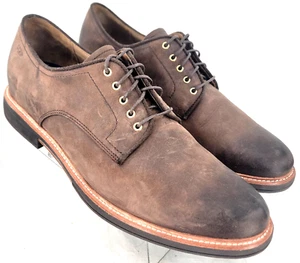 Ugg Jovin Brown Leather Lace-Up Plain Toe Almond Toe Oxford Shoes Men's US 13 - Picture 1 of 9