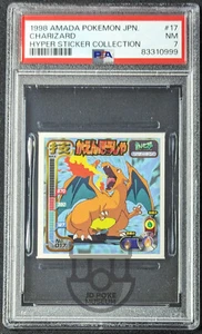 Pokemon 1998 Japanese Amada Hyper Sticker - Charizard 017 - PSA 7 NM - Picture 1 of 2