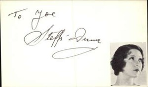 Steffi Duna 1992 Actress Anthony Adverse Signed 3" x 5" Index Card