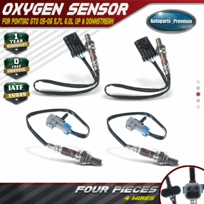 4x Sensor de oxígeno O2 aguas arriba + aguas abajo para Pontiac GTO 2004 5,7 L 2005-2006 6,0 L Foto 1 de 4