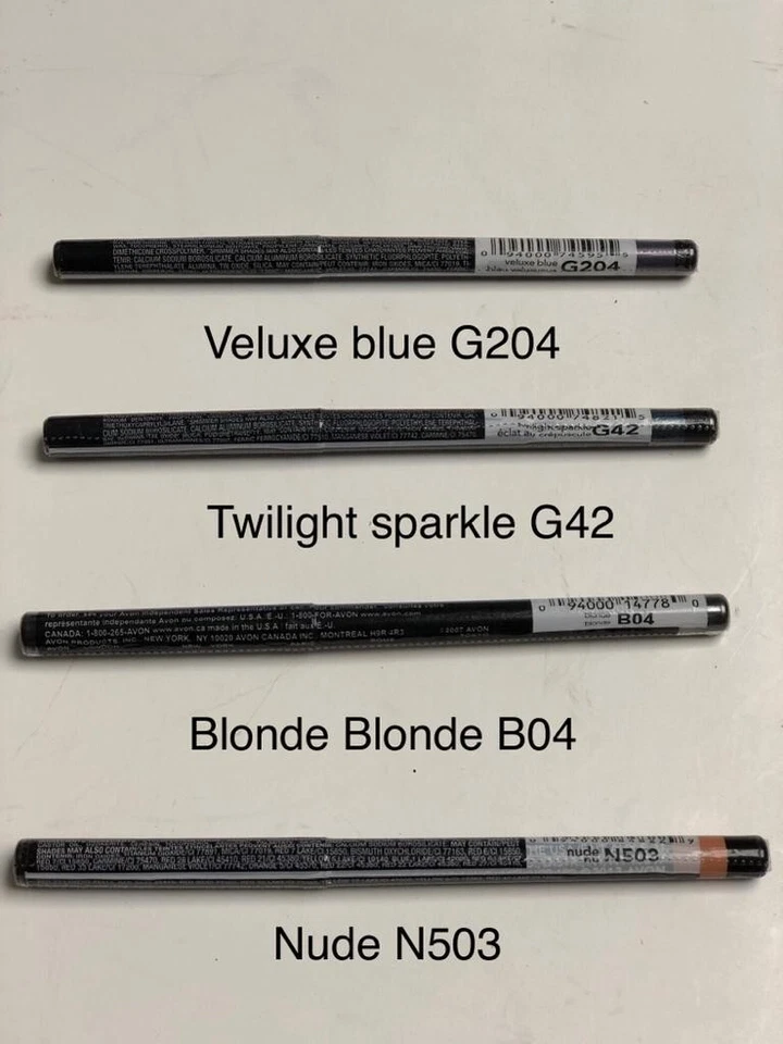 AVON GLIMMERSTICK LIPLINERS and eyes liners LOT OF 4 different colors. - Image 1 of 1