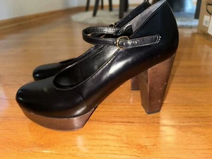 Robert Clergerie Black Leather Mary Janes Platform Shoes. Size 9.5 Women’s - Picture 1 of 7