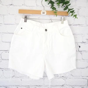 Vintage Gitano White Cut Off Jean Shorts Size 6 Waist 28 High Waist 100% Cotton - Picture 1 of 11