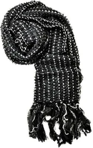 Bufanda Charter Club para mujer negra metálica tejida con flecos nueva con etiquetas - Imagen 1 de 2