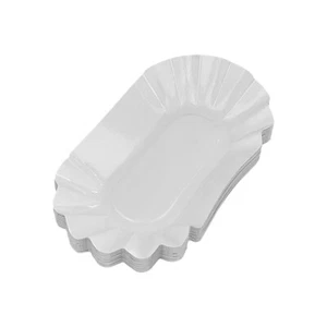 Weiße Pappschüsseln 10,5x17,5x3cm Pappschalen Pommesschalen Currywurst - Bild 1 von 1