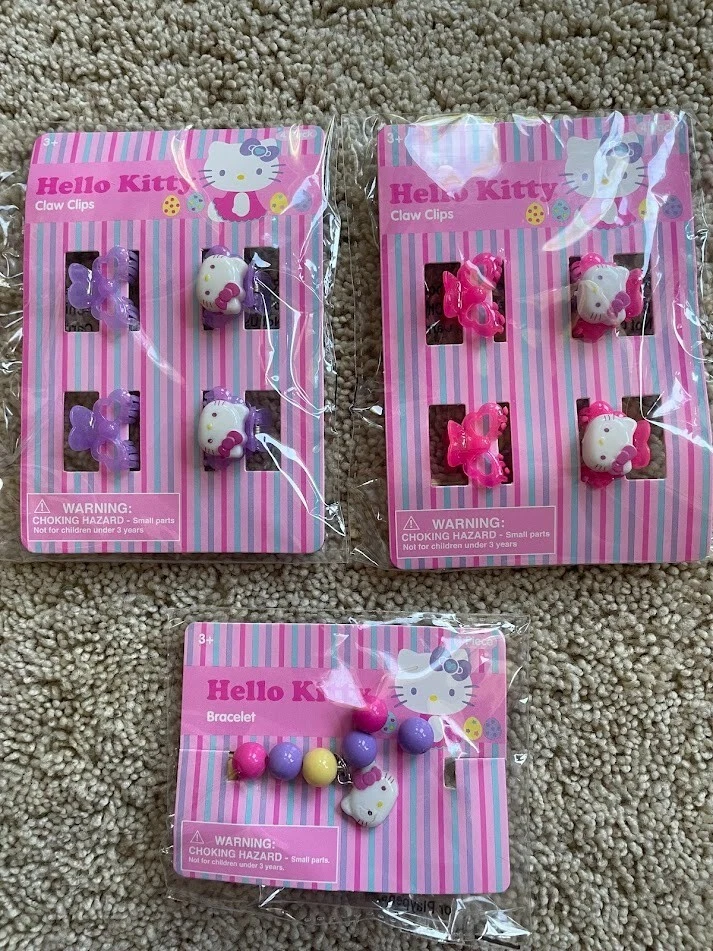 8x Pinzas para el cabello Hello Kitty Sanrio para niños niñas accesorios para el cabello + 1 pulsera Foto 1 de 1