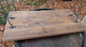 Deko-Tablett aus Hartholz mit Eisengriffen 60 x 30 cm inkl. Versandkosten - Bild 1 von 1
