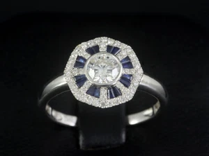 Schöner Saphir Brillant Ring 1,00ct (Gravuren)    750/- Weißgold - Bild 1 von 1