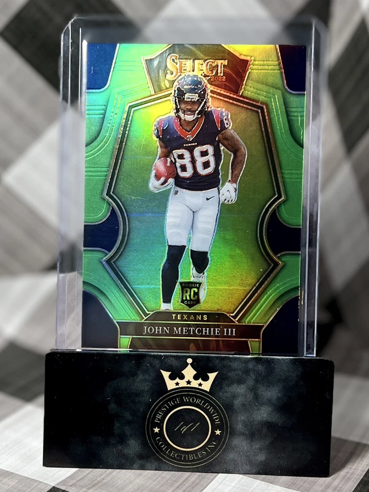 John Metchie III 2022 Select Neon Green Prizm Premier Level /49 #141 HOU Texans - Image 1 of 2