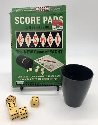 Kismet Score Pads Lakeside Toys Vintage Yacht  Dice And Cup 1960s Box Memories - Image 1 of 4