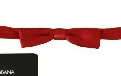 Gravata borboleta masculina Dolce & Gabbana vermelha 100% seda fina ajustável pescoço papillon RRP $200 - Imagem 1 de 4