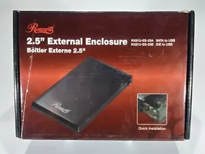 Rosewill 2.5" IDE to USB External Enclosure 480 MB/s LED Black RX81U-ES-25B NOB - Picture 1 of 4