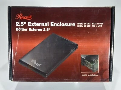 Rosewill 2.5" IDE to USB External Enclosure 480 MB/s LED Black RX81U-ES-25B NOB - Image 1 of 4