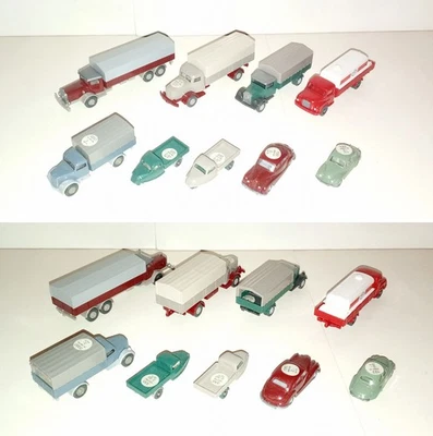 WIKING HO 9 VEHICULES 1950-1960 1:87 TBE VARIOUS H0 VEHICLES VGC TRAIN DIORAMA - Photo 1/3