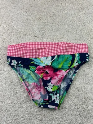 Venus Bikini Parte Inferior Mujer 4 Floral Rosa Azul Hibisco Guinga Traje de Baño Traje de Baño Foto 1 de 4
