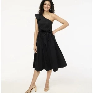 j.crew factory one-shoulder midi dress women ca430 black size 2 - Picture 1 of 7