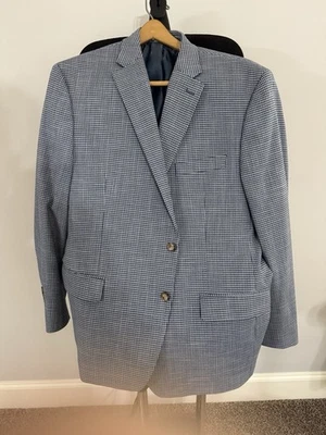 Blazer para hombre 46R Ralph Lauren azul/blanco a cuadros 100 % lana Foto 1 de 3