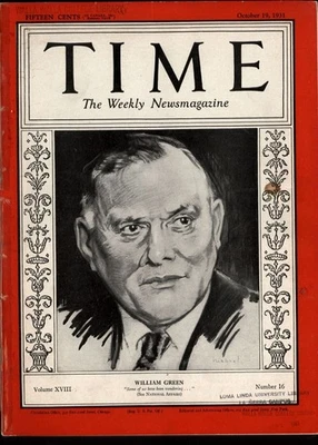 TIME magazine October 19, 1931 * Weekly Newsmagazine William Green cover adverts - Image 1 of 4