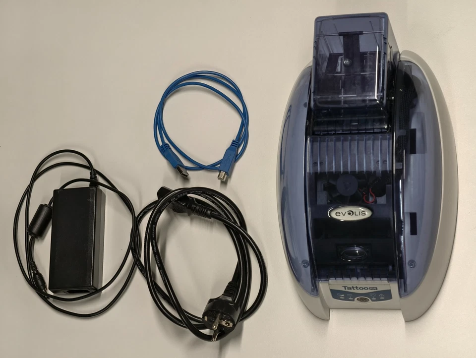 EVOLIS Tattoo Rewrite RW 2 MAG ISO 300 DPI ID Card Printer USB Network POS + PSU - Bild 1 von 4