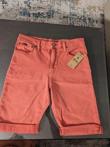 Boys Polo Ralph Lauren The Sullivan Slim Jean Shorts (Coral) Size 16 - Picture 1 of 10
