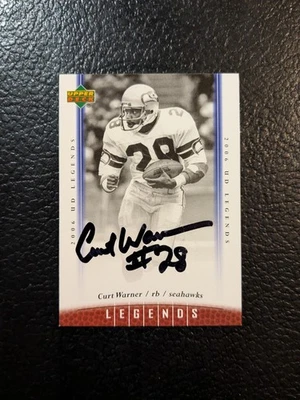 2006 UD Legends: # 84 Curt Warner Legends Autograph Seahawks Penn State - Image 1 of 3