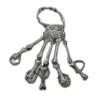 Hand Bones Bracelet Rings Steam Punk Halloween Skull Jewelry Skeleton Ghost Claw - Image 1 of 4