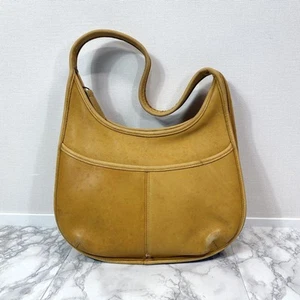 OLD COACH Vintage coach Ergo 9020 Zip Hobo One Shoulder Bag Yellow Leather USED - Picture 1 of 9