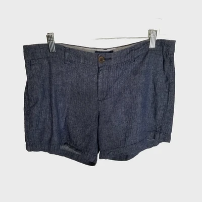 Pantalones Cortos Para Mujer Old Navy Everyday Talla 10 Azul Lino Algodón 5 Pulgadas Informales Foto 1 de 4